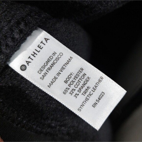 Athleta Black Cozy Karma Back Zip Dress Size S Plush Lined NWT - Picture 11 of 12